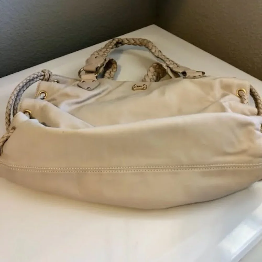 MICHAEL KORS Boho Leather Hobo Bag Braided Straps Cinched Sides MSRP $458